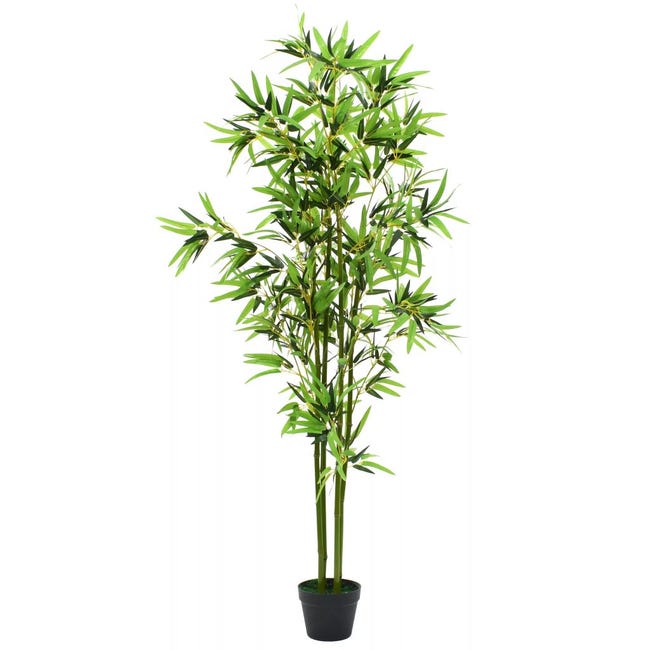 Plante artificielle avec pot bambou 175 cm vert DEC021939 | Leroy Merlin
