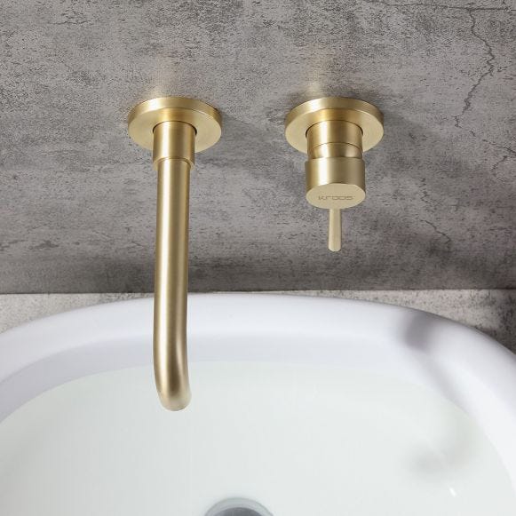 Robinet mitigeur lavabo mural doré - ptolémée - Conforama