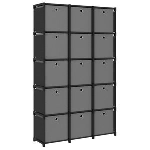 vidaXL Mobile per 9 Scatole a Cubo Nero 103x30x107,5 cm in Tessuto