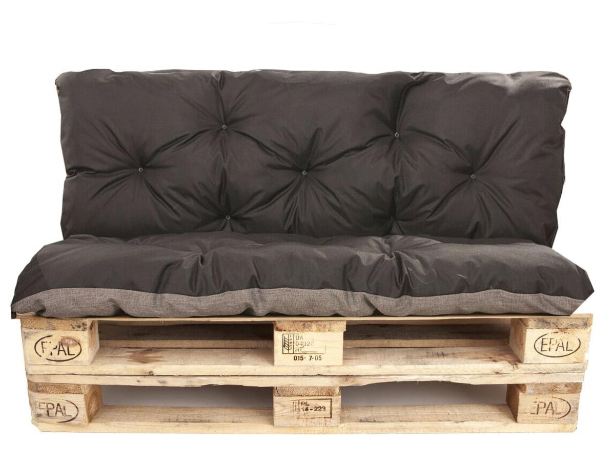 Cuscini per pallet grigio scuro 120x50/120x40cm