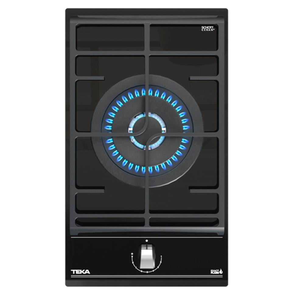 Piano Cottura A Gas Teka GZC31330XBA 30cm 1 Fuoco – Vetro Nero, ExactFlame, Facile Da Installare