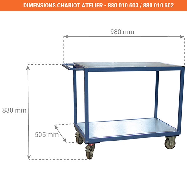 Chariot servante atelier - 250kg 