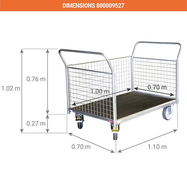 Chariot modulable 3 ridelles