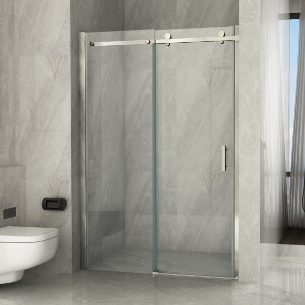 Porta doccia scorrevole trasparente 8mm h195 ambra, dimensioni 120