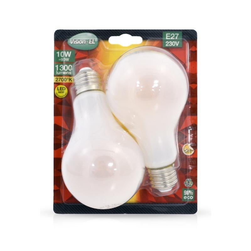 Ampoule LED bulbe douille E27, 10W 230V, blanc chaud à 4,90€