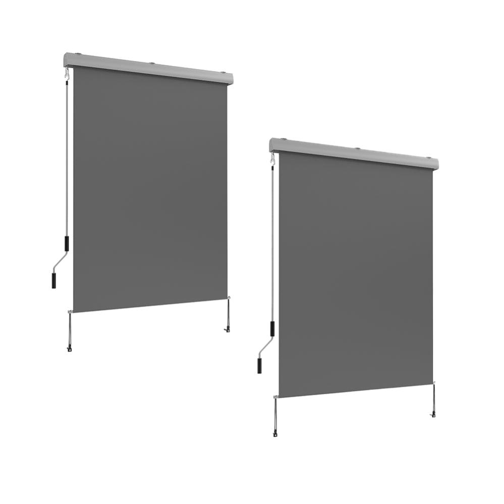 Lot de 2 stores enrouleur d'extérieur AUSTIN Gris Aluminium 120x250cm Leroy Merlin