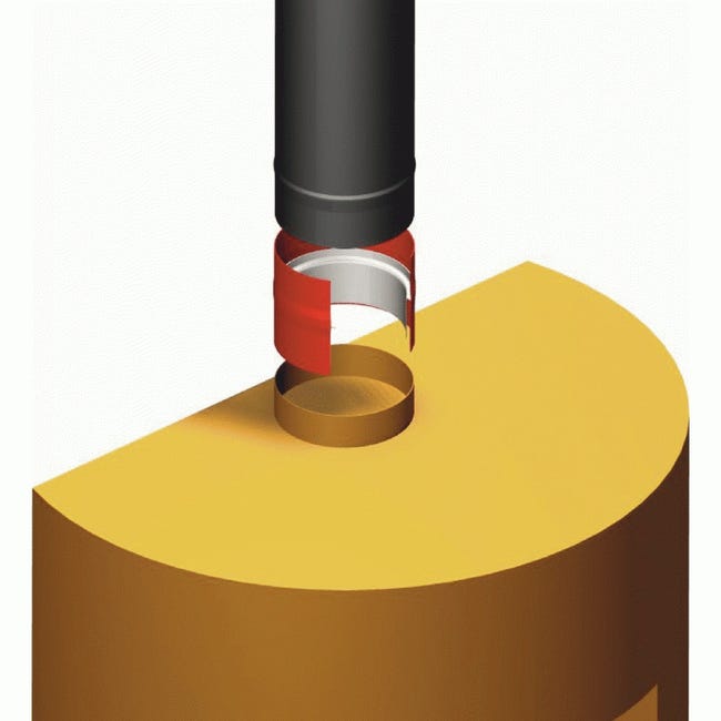 Kit raccordement télescopique + anti-bistre Ecoten Email Noir Mat dessus de  poêle sur conduit existant plafond - hauteur de 108 cm à 188 cm