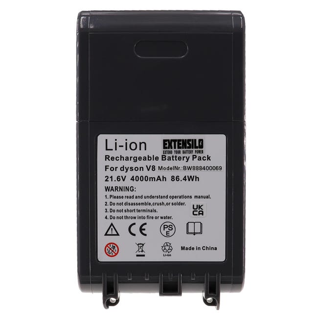 EXTENSILO Batterie compatible avec Dyson V8 Range aspirateur, robot  électroménager (4000mAh, 21,6V, Li-ion)