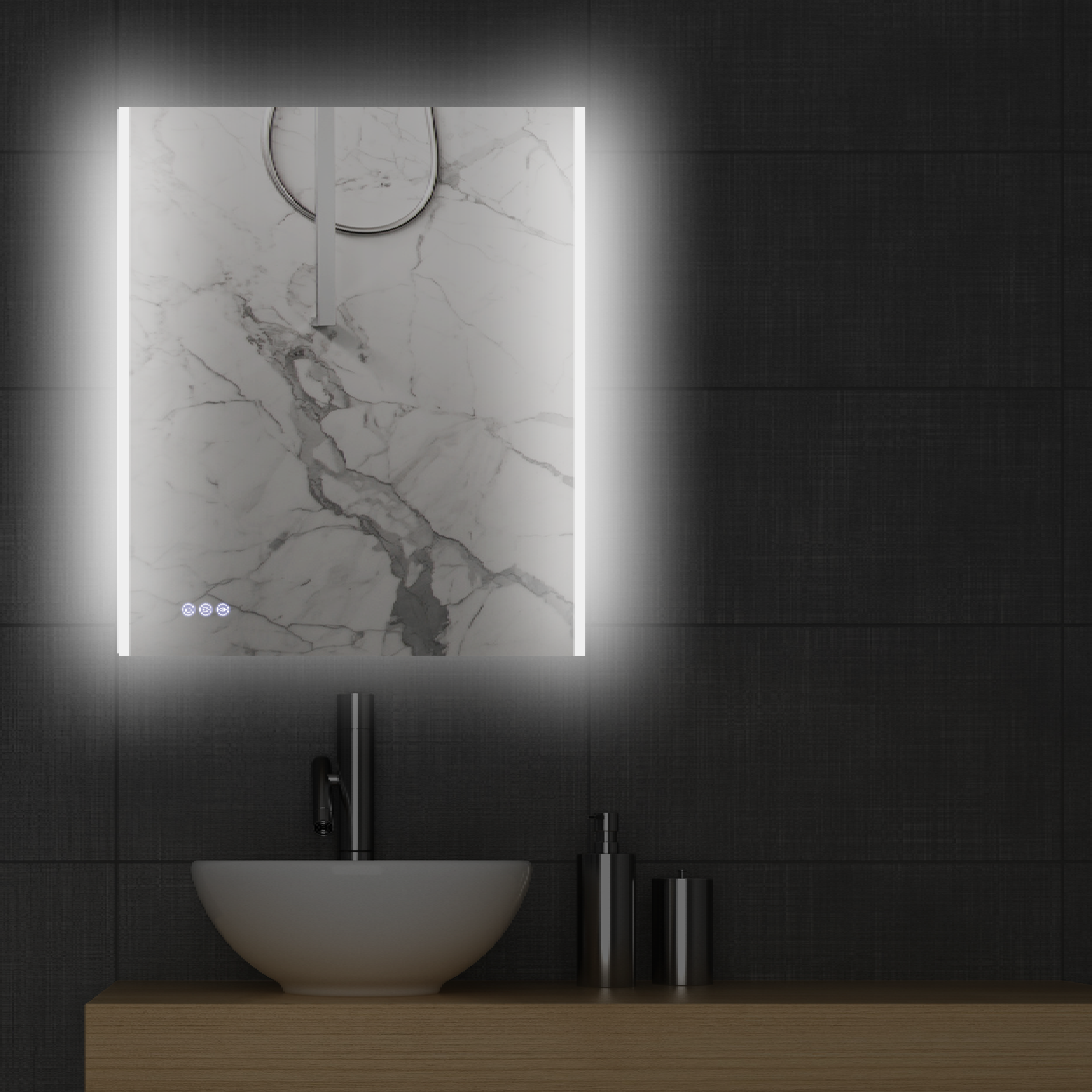 SENSEA - Miroir de salle de bain LED avec éclairage 19W ESSENTIAL