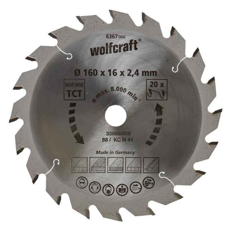WOLFCRAFT 6367000 - Disco de sierra circular HM 20 dient. serie verde ...