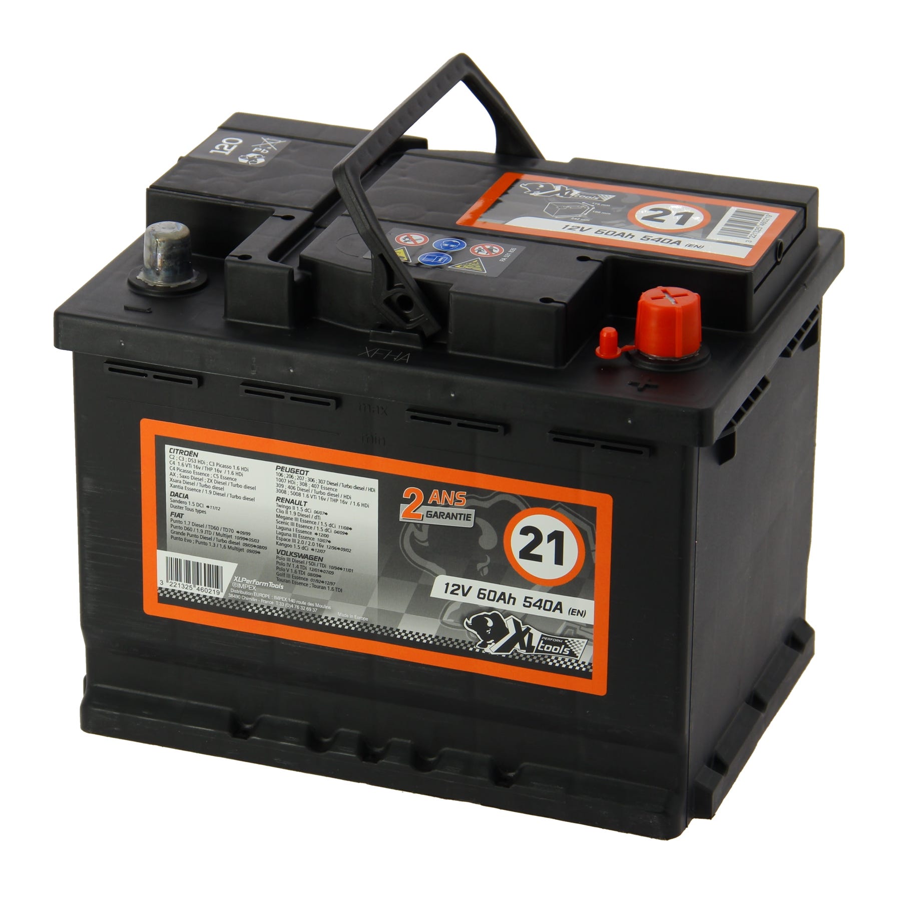 Batterie 12v 60Ah 640A - Équipement auto
