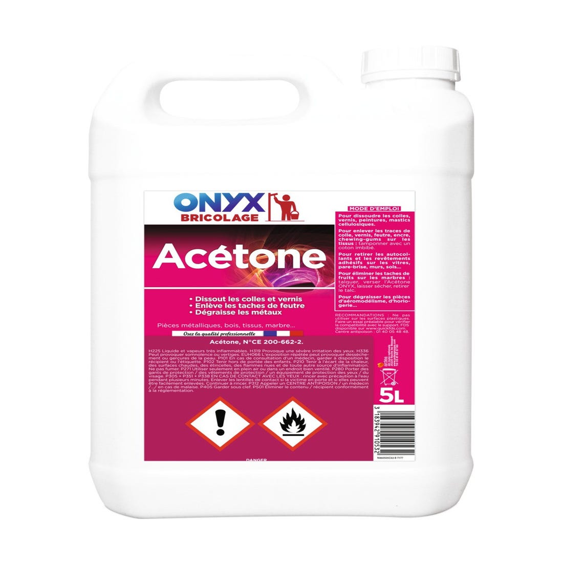 Acétone 5 litres ONYX