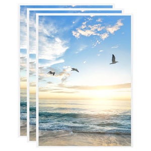 2x Cornice Multifoto, con Scritta, Portafoto Multiplo per 6 Fotografie, da  Appendere, HxL 33x48 cm, Bianco