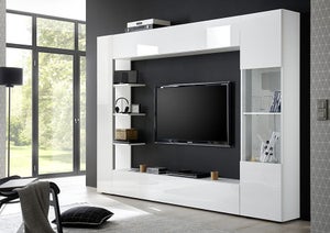 Ensemble de salon équipé meuble tv suspendu 2 vitrines joy frame AHD  Amazing Home Design - Conforama