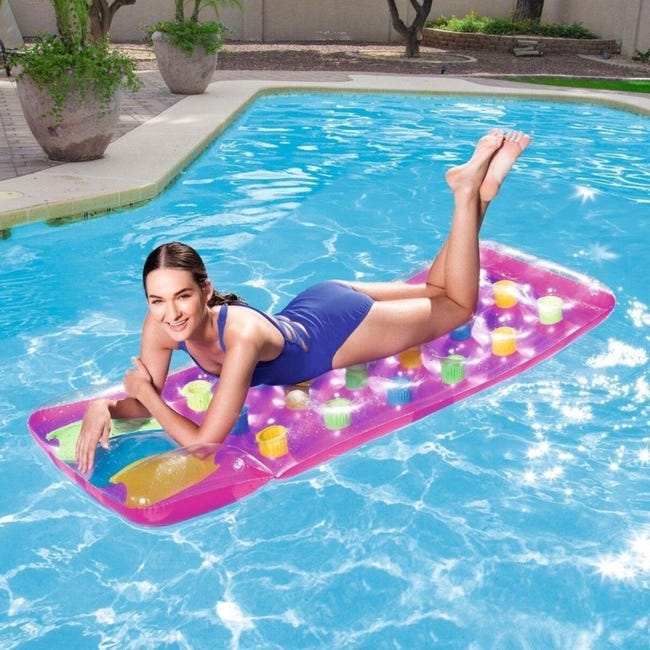Matelas piscine gonflable avec oreiller
