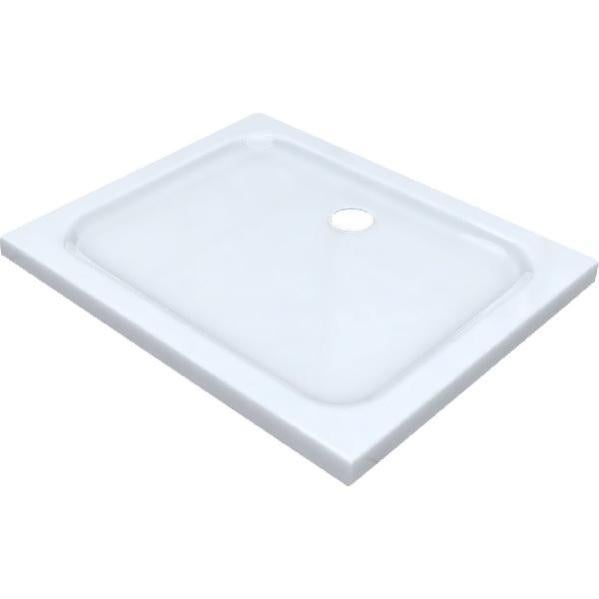Piatto Doccia Rettangolare In Ceramica Bianca Ferdy Azzurra 80x120 Cm - 1a Scelta Made In Italy