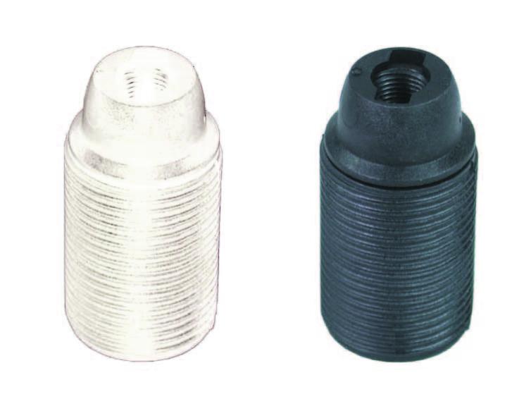 FAEG Ghiera E14 Nera Per Portalampada Filettato - Anello Di Fissaggio In Plastica Per Attacco Lampadina - 2
