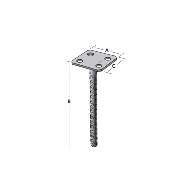 Pied de poteau simple platine hotsell
