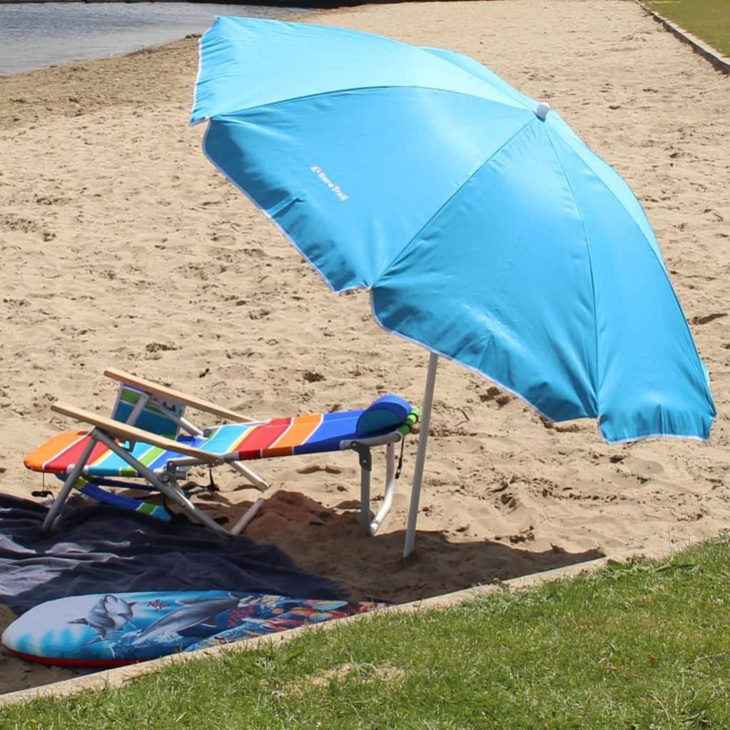 Ombrellone Da Spiaggia Con Morsetto UPF 50+ - Braccio Regolabile, Universale Per Sedia E Passeggino, Nero