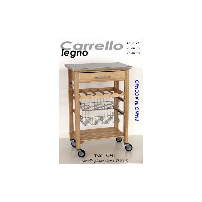 Carrello acciaio cucina Rok