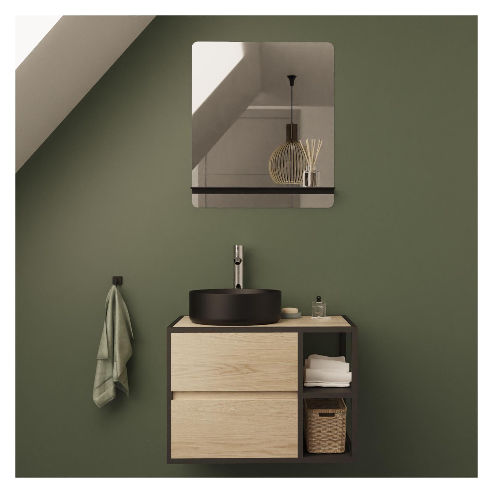 Meuble de salle de bain 70 cm EDISSON avec miroir et vasque Leroy Merlin