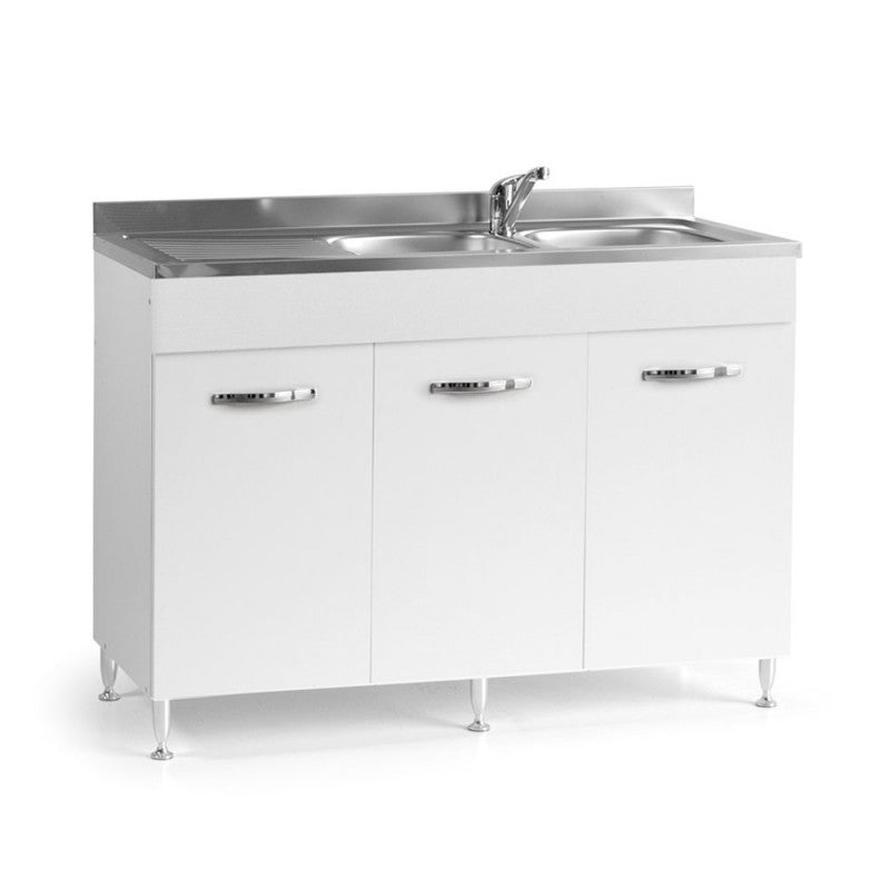 Mueble bajo de Cocina con Fregadero Lucca - Blanco