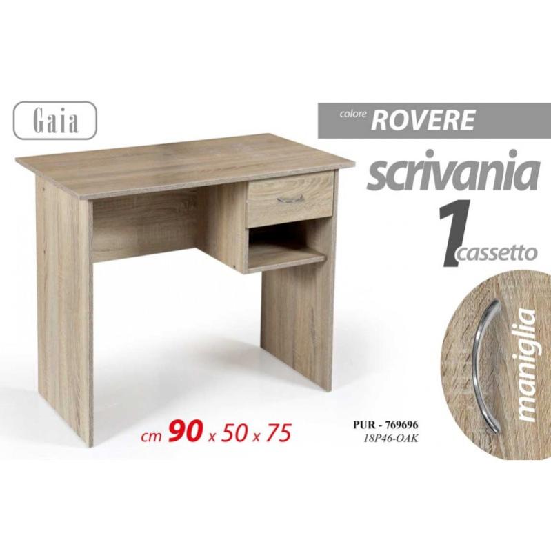 Scrivania con cassetto rovere cameretta ufficio cm 90 x 50 x 75 h | Leroy  Merlin