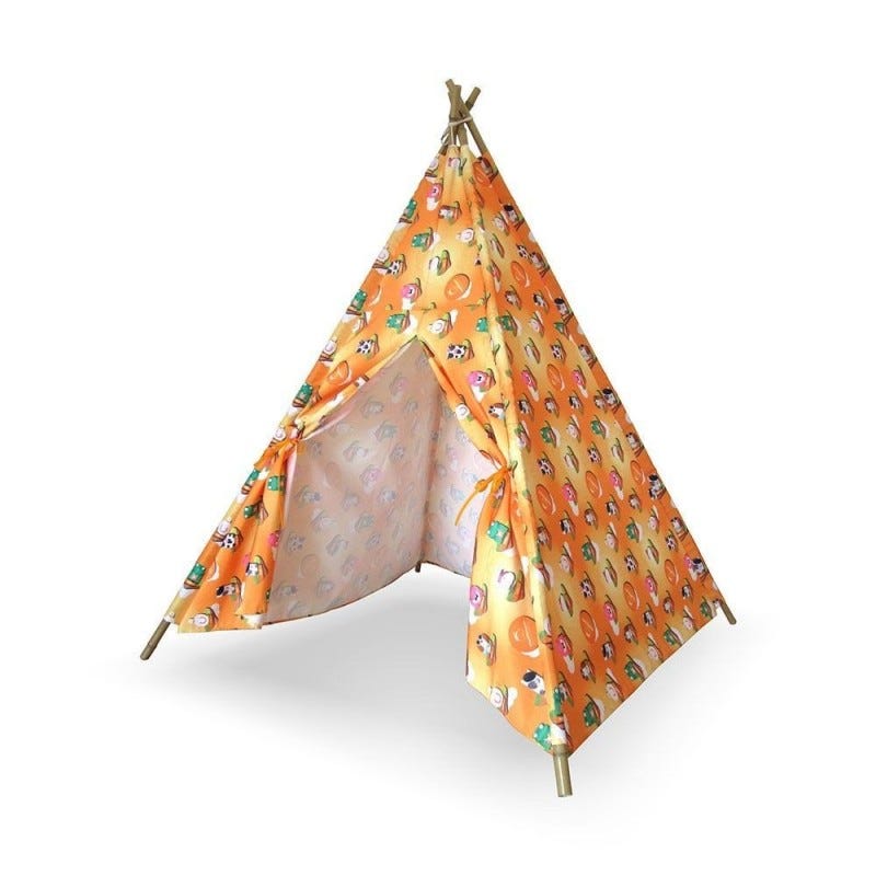 Tenda indiana per bambini in bamboo e poliestere TEPEE BABY 102x102x h155  cm