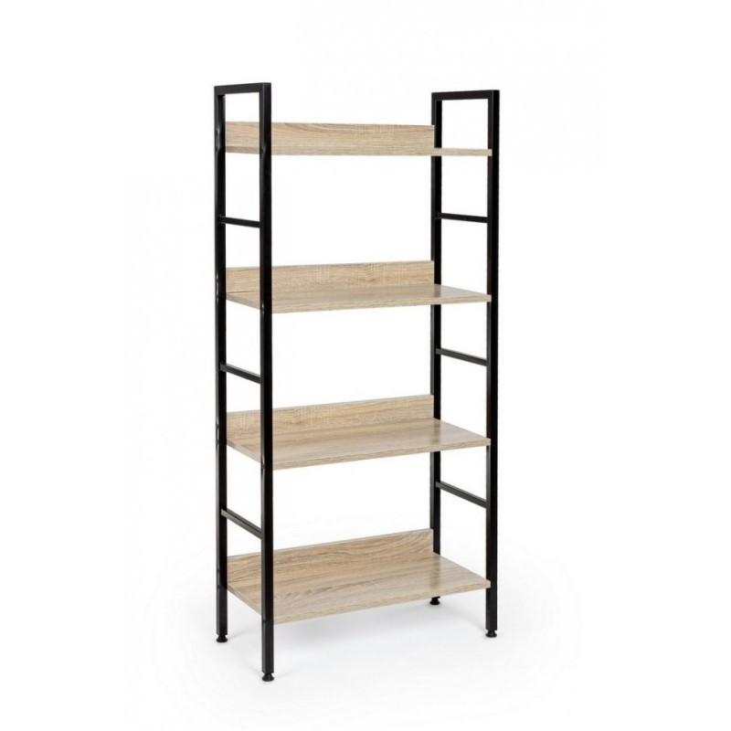 YITAHOME Libreria A 6 Ripiani Industrial – 183x40x30 Cm, Struttura In Metallo E Legno, Con 4 Ganci, Antiribaltamento, Marrone Rustico - 2