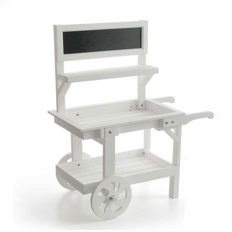 Carretto Decorativo In Legno Rustico Con Ruote - Contenitore Portaoggetti Vintage Per Casa E Giardino