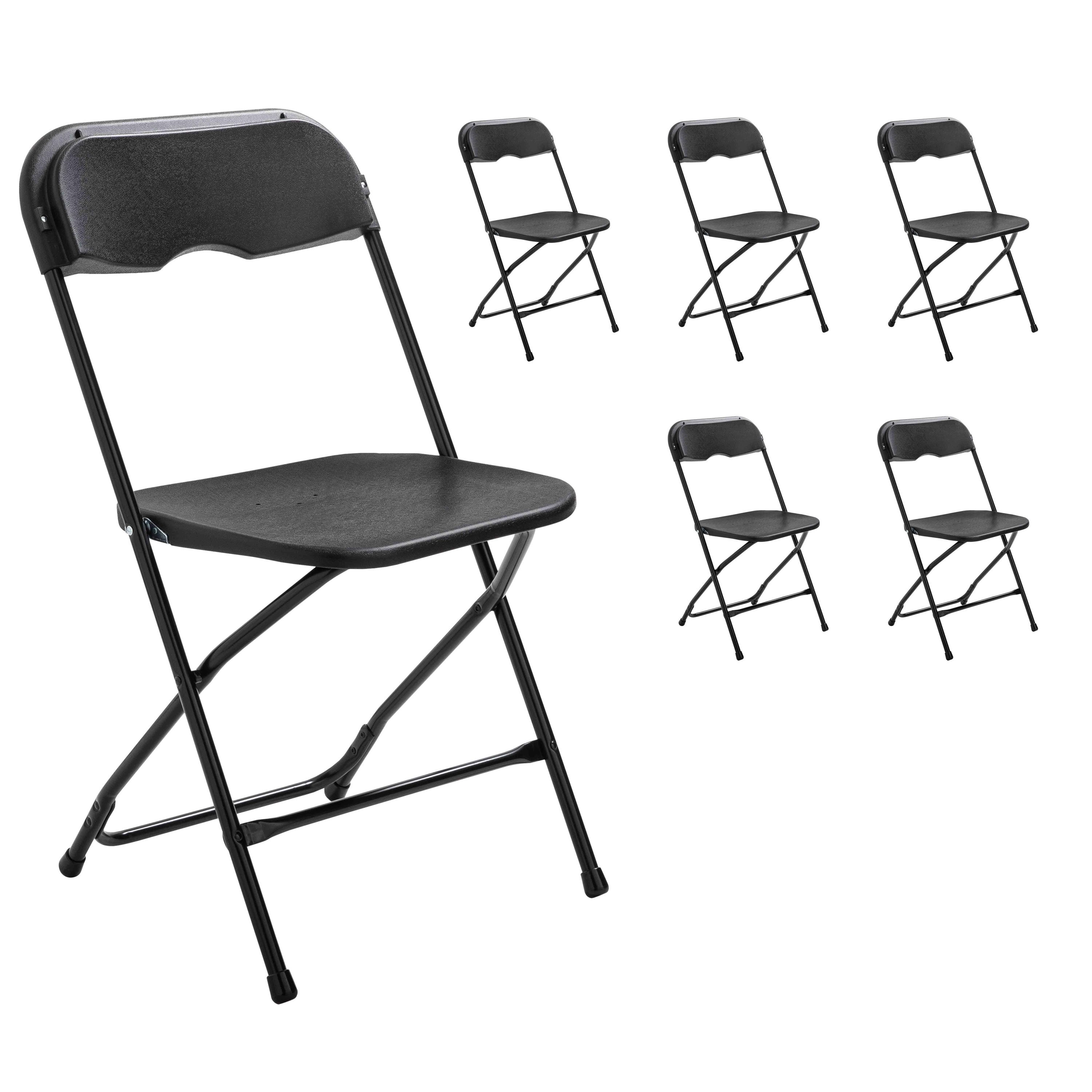 Set di 6 sedie pieghevoli nere per ricevimenti