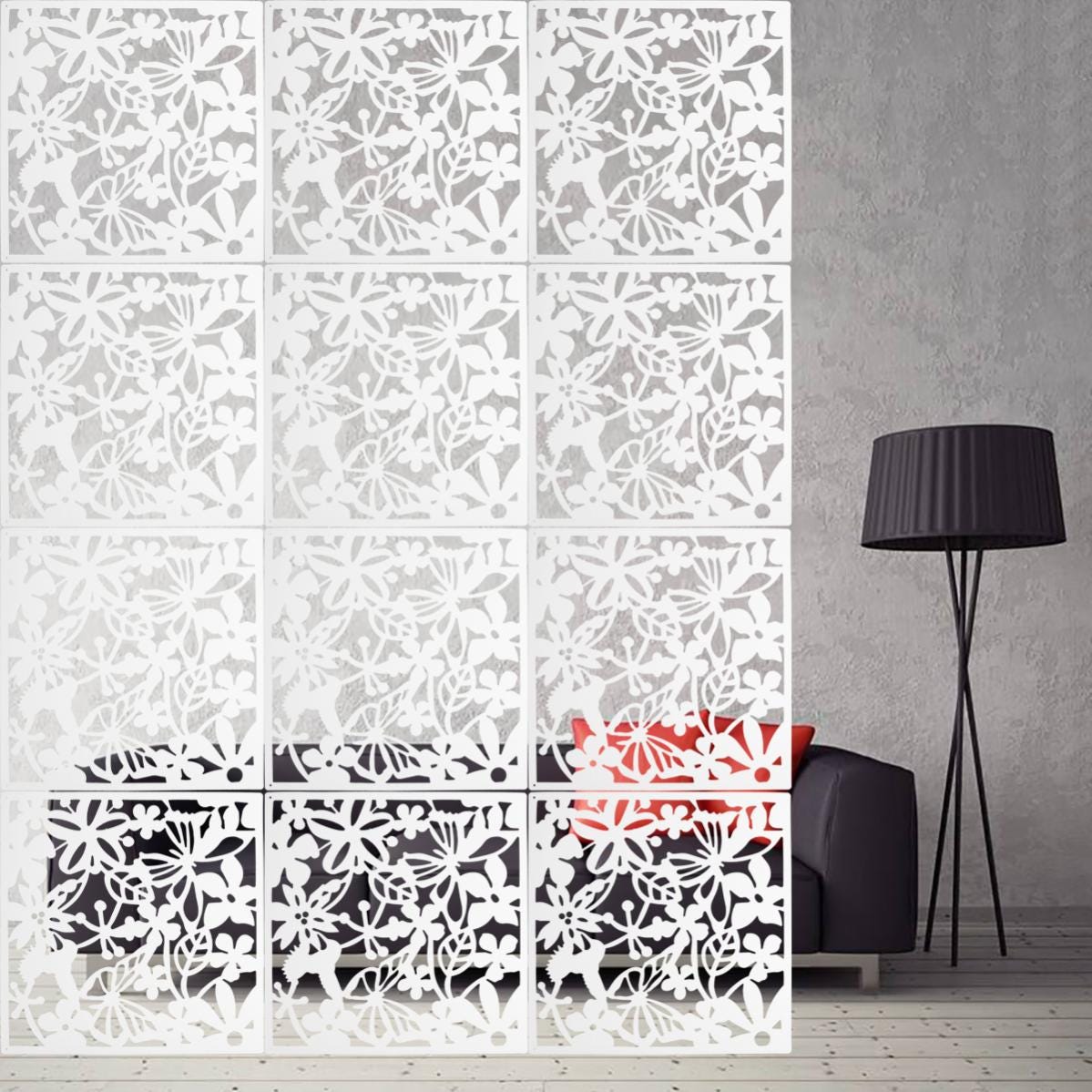 Set Di 12 Paravento Pannelli Divisori In PVC Per Pareti Divisorie Fai Da Te 40 X 40 Cm Pezzo Bianco 84381675 Set Di 12 Paravento Pannelli Divisori In PVC Per Pareti Divisorie Fai Da Te 40 X 40 Cm Pezzo Bianco 84381675