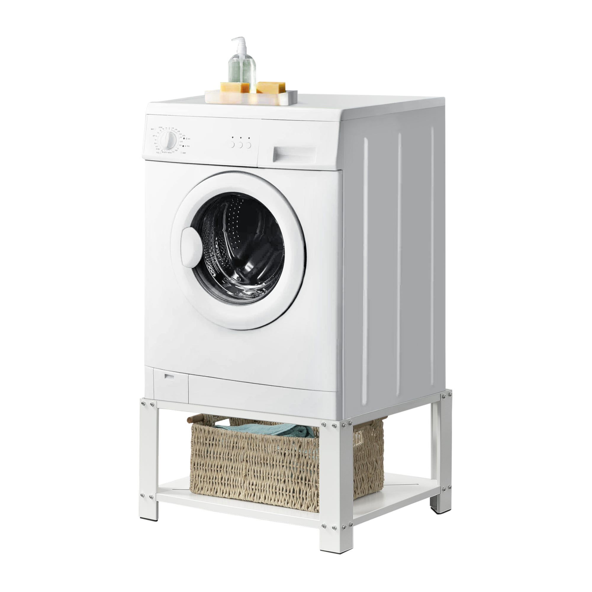 Meuble étagère en hauteur pour machine à laver et sèche linge avec