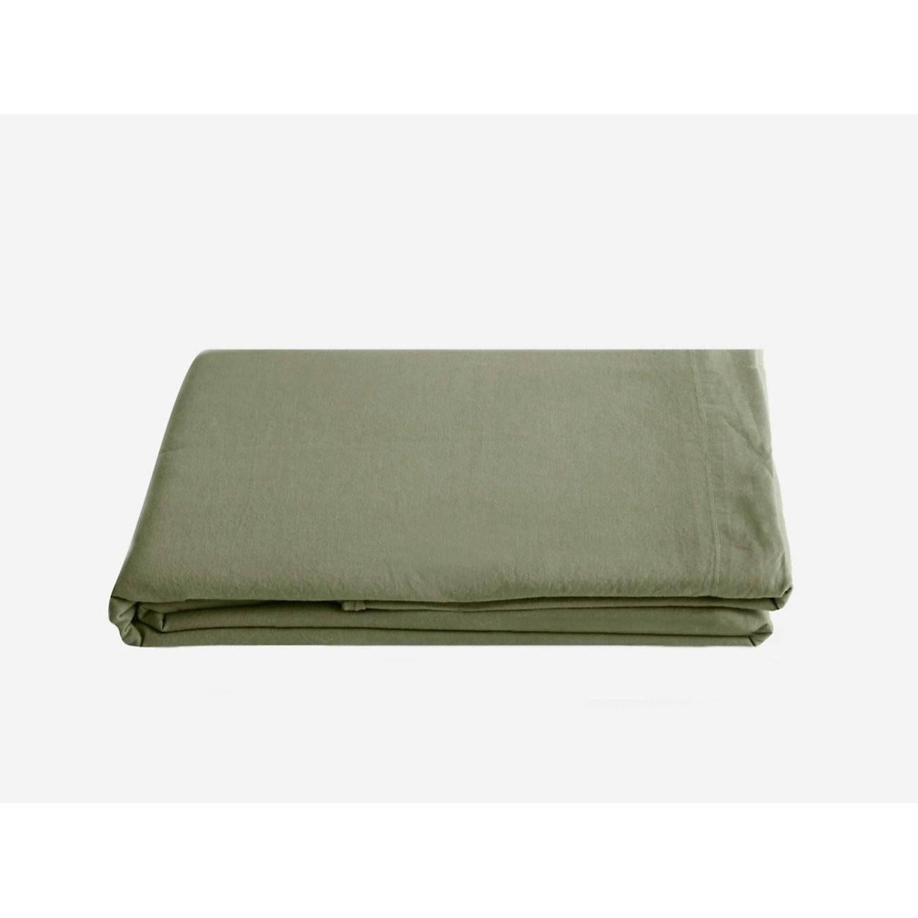 Drap lin lavé Salomé CAMIF-270 x 300 cm-Sauge - 4
