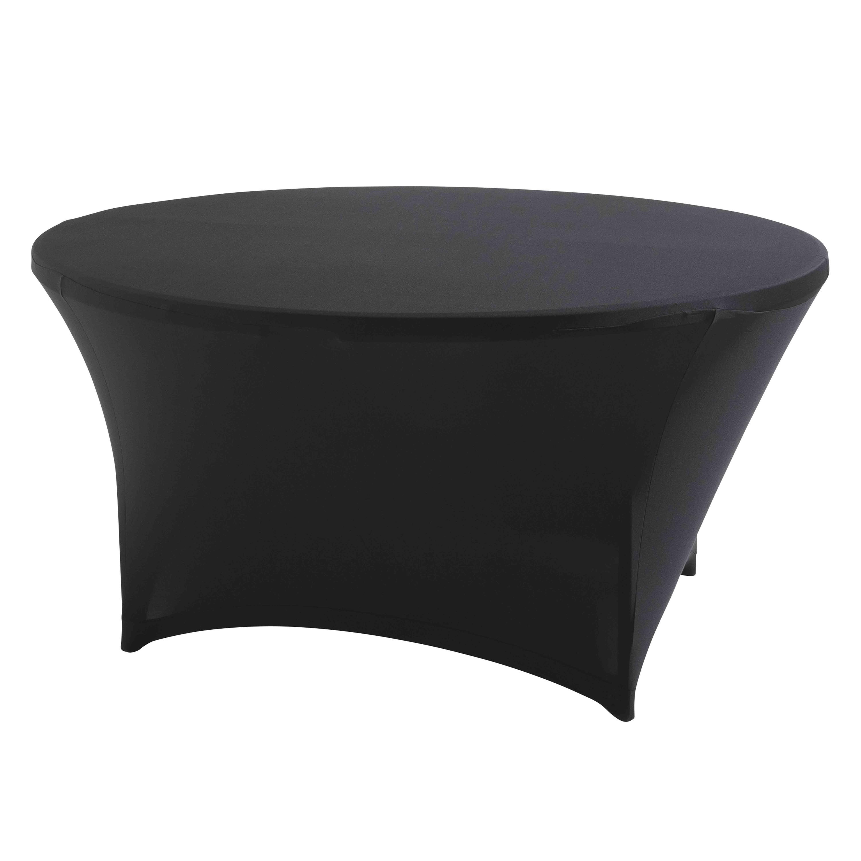 Mantel elástico para mesa redonda de 180 cm en color negro
