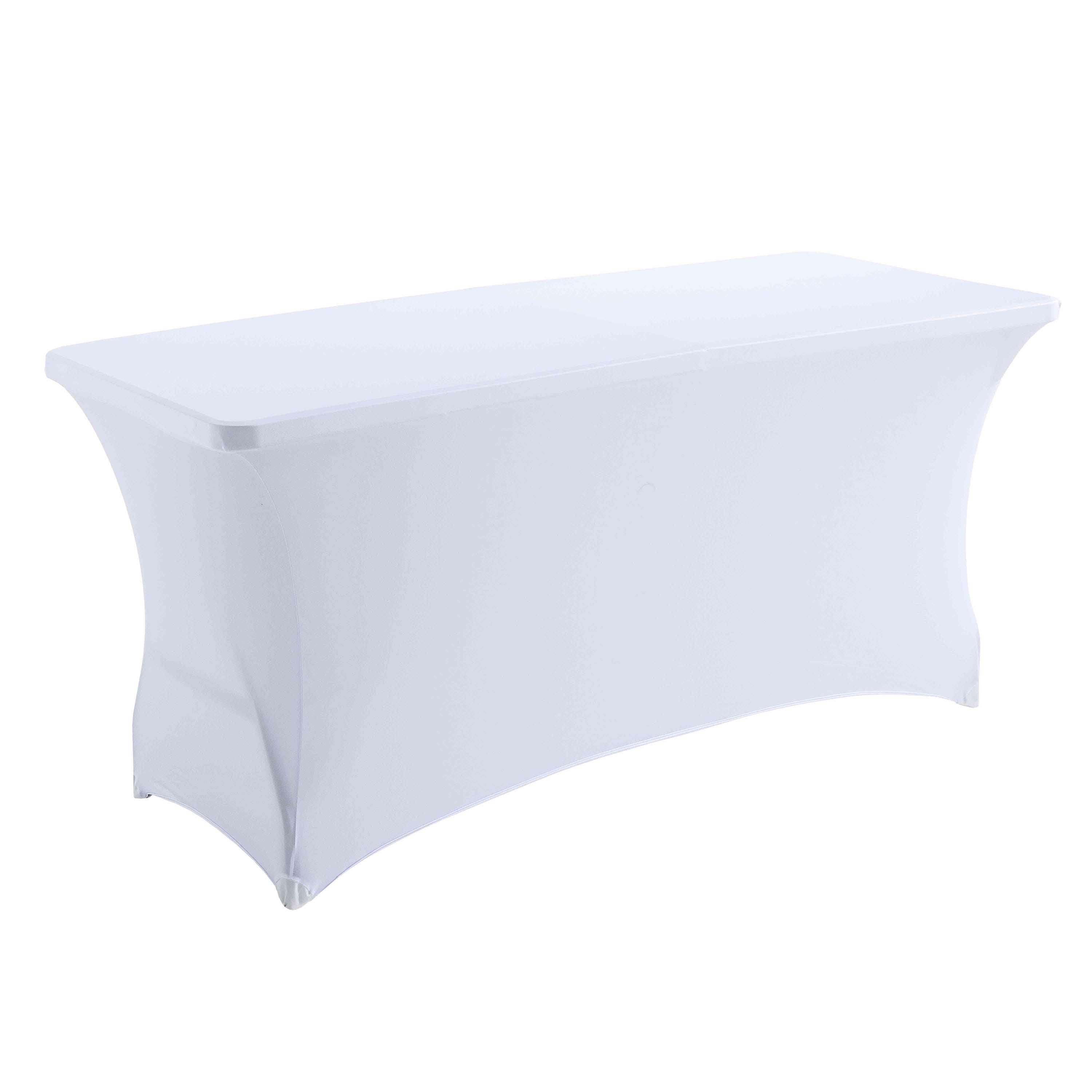 Housse élastique STRETCH blanc pour table pliante HPDE 180x75x74cm