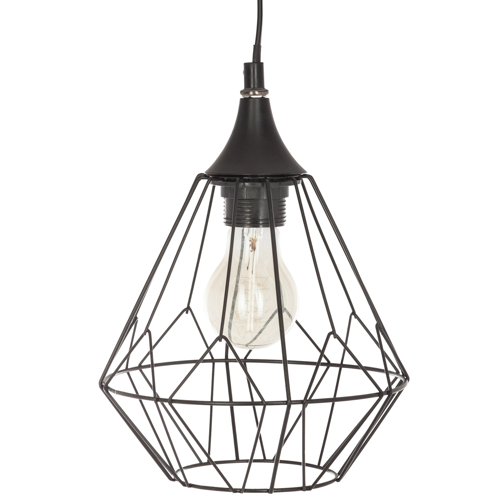 Lámpara colgante 'Flave' negra metal D. 19 cm Atmosphera créateur d