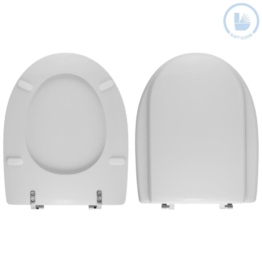 Toilettensitz Für IDEAL STANDARD ALA SOSPESO, Weiß, Mit Edelstahlscharnieren, Soft-Close Oder Normal