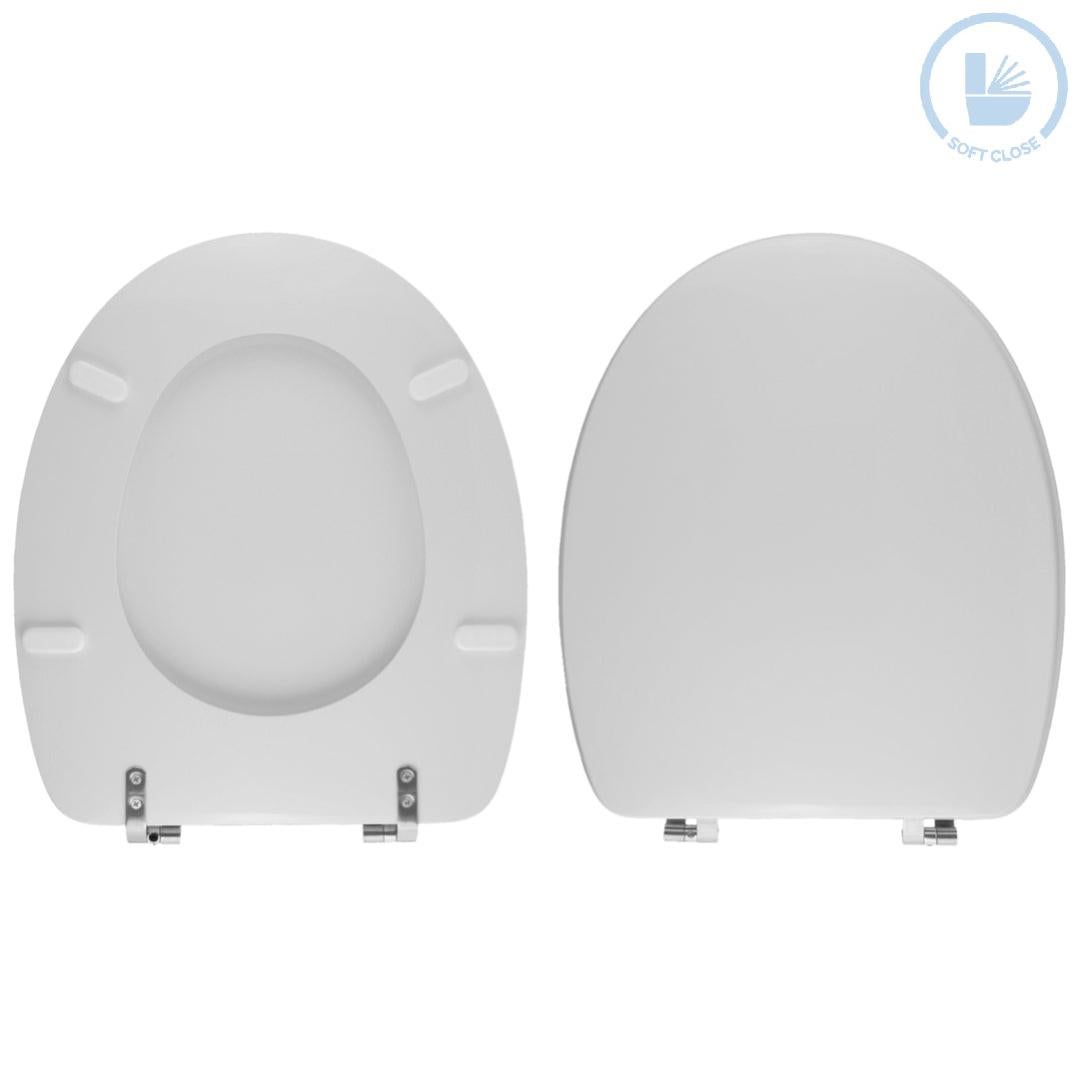 Copriwater Per GLOBO STONE 45 – Sedile In Legno Rivestito Di Poliestere – Cerniere Inox, Soft Close Opzionale – Finitura Lucida