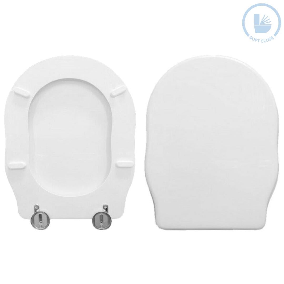 Sedile WC Con Chiusura Soft Close Universale - Forma D, Bianco, 45.8x36.1 Cm, Facile Da Pulire - Foto 9