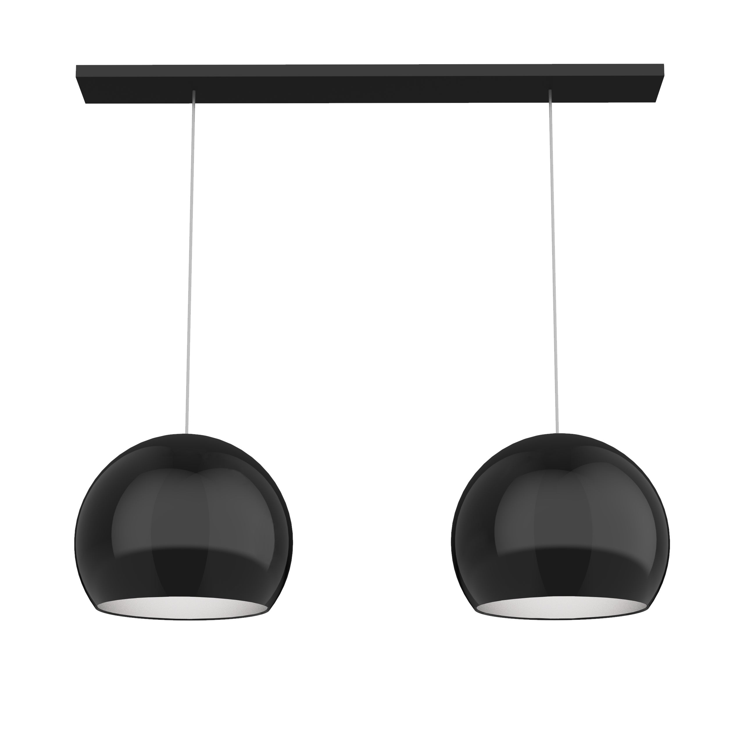 Lampe à suspension Art Déco noire avec verre fumé 8 lumières - Sandra