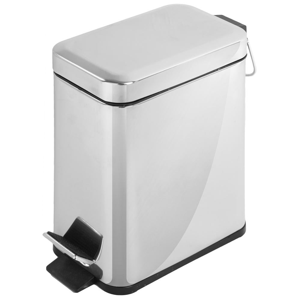 Pattumiera Rettangolare In Acciaio Inox 25L | Cestino Per Rifiuti Con Montaggio A Parete - Foto 2