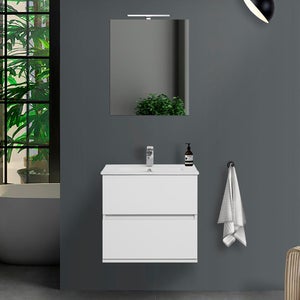 Composizione bagno sospesa Duble 60 cm in grigio industriale