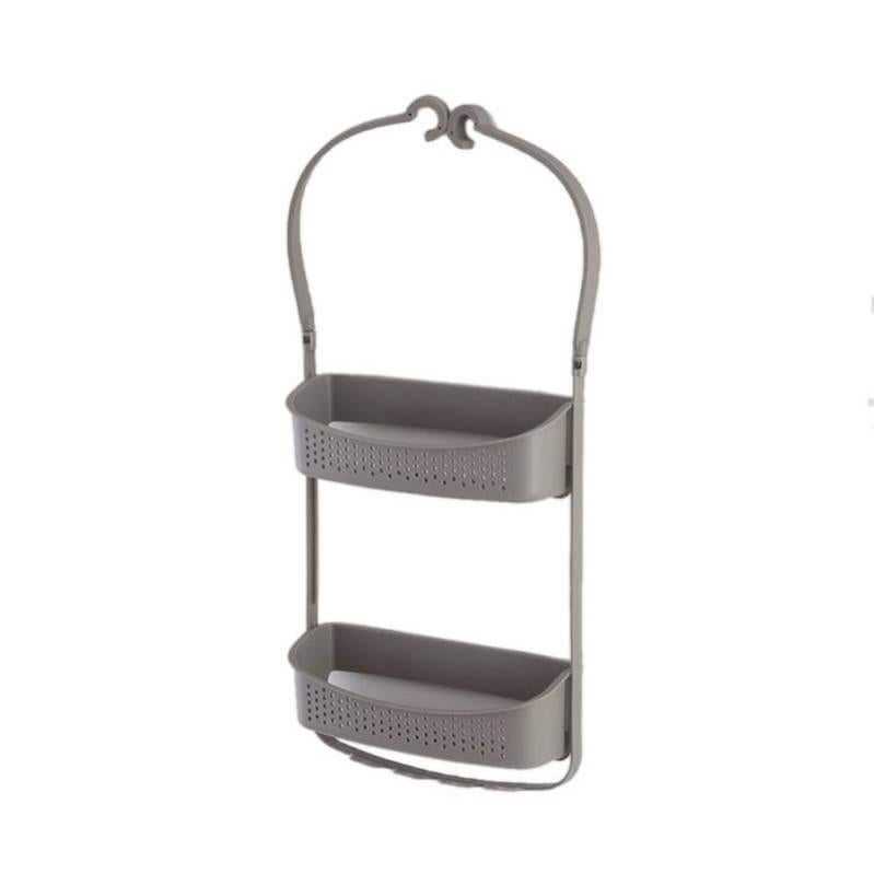 Griglia Doccia Rettangolare A Due Piani Cromo 23x24xh68 Cm Con Gancio Regolabile Da 6 A Max 8 Mm Cqubo G402r4