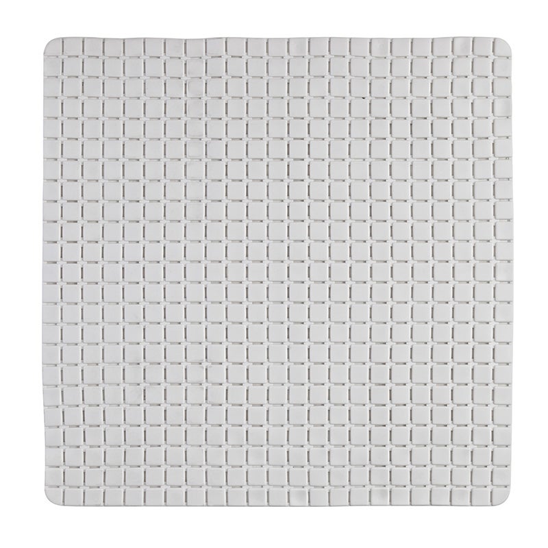 Tappeto Antiscivolo in PVC per Doccia Mosaico Bianco 54x54 cm