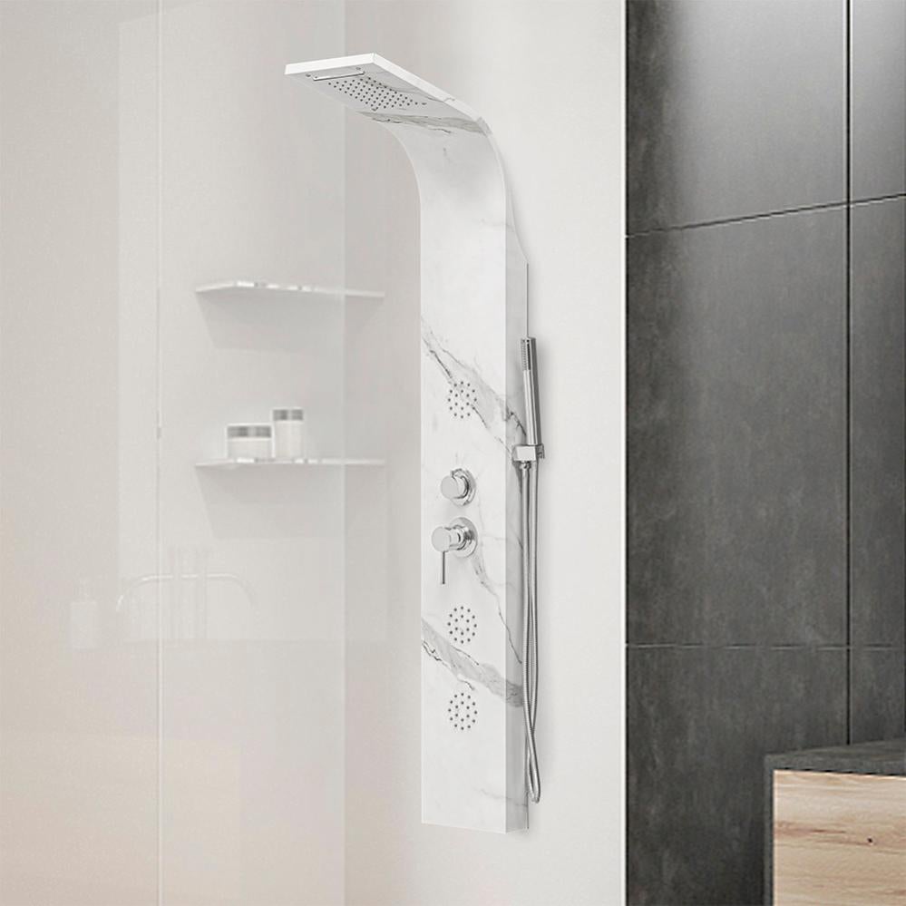 Colonna doccia idromassaggio in acciaio inox con 4 funzioni marmo