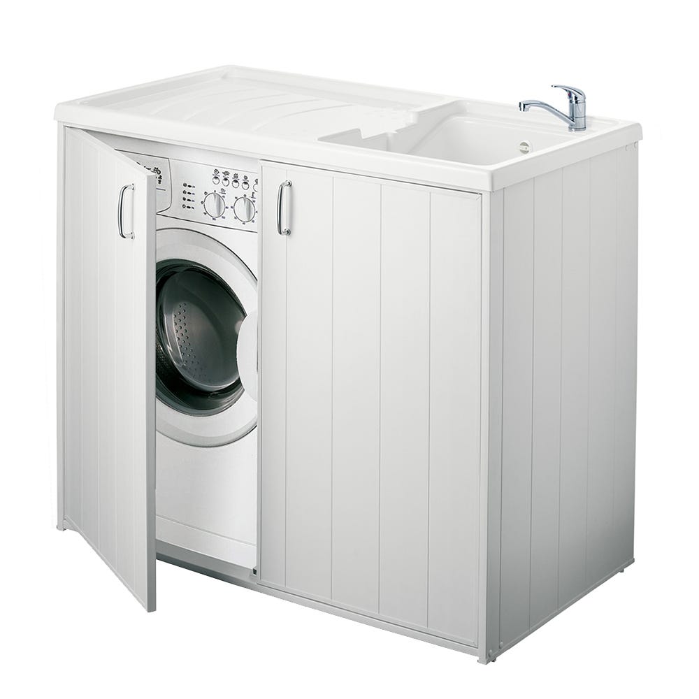 Mueble para lavadora y lavadero de 109 x 60 x 92 cm, para interior o  exterior