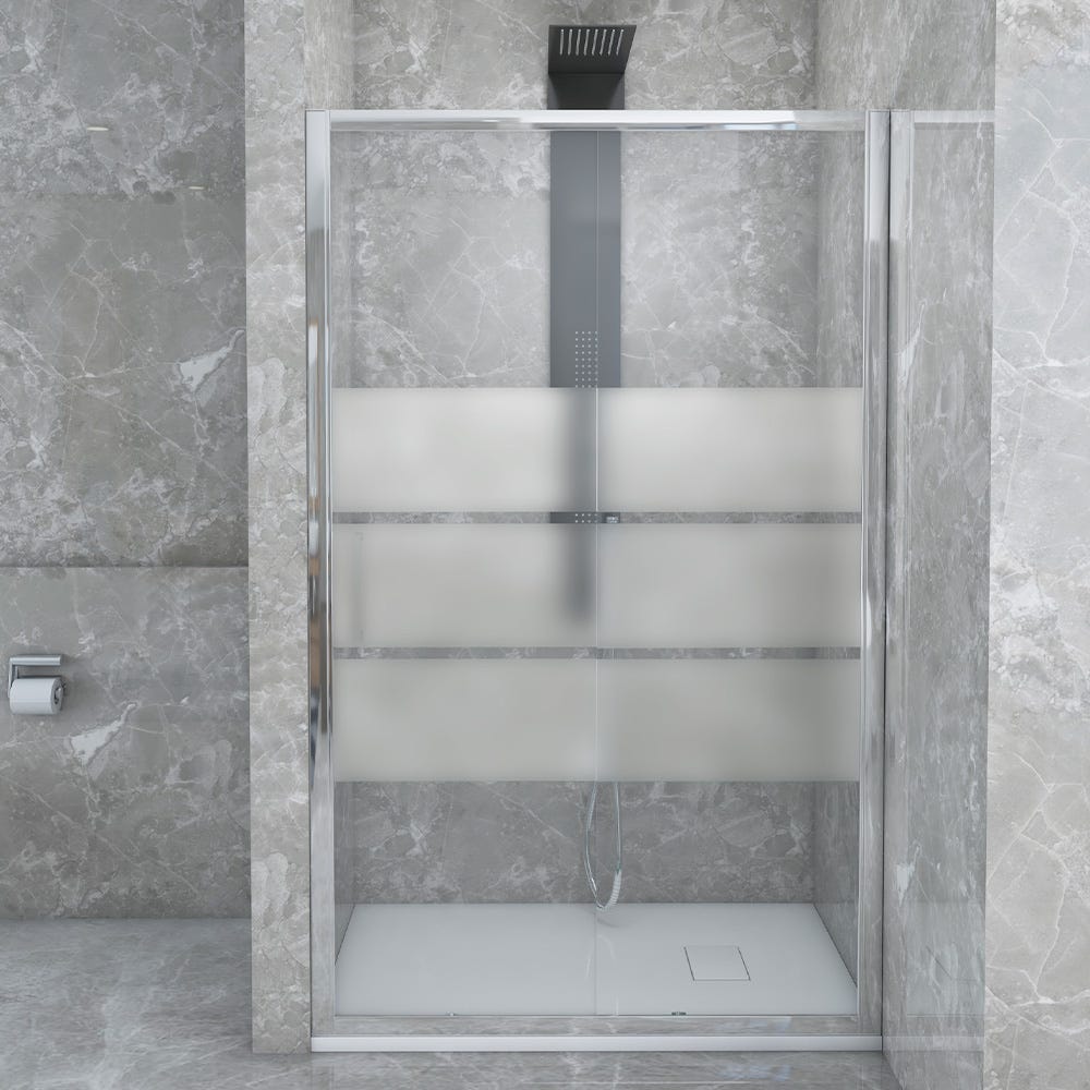 Porta doccia nicchia 100 cm scorrevole con vetro in cristallo trasparente  Ted