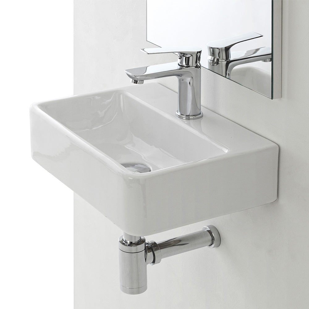 Lavabo bagno sospeso rettangolare 50x42 ceramica