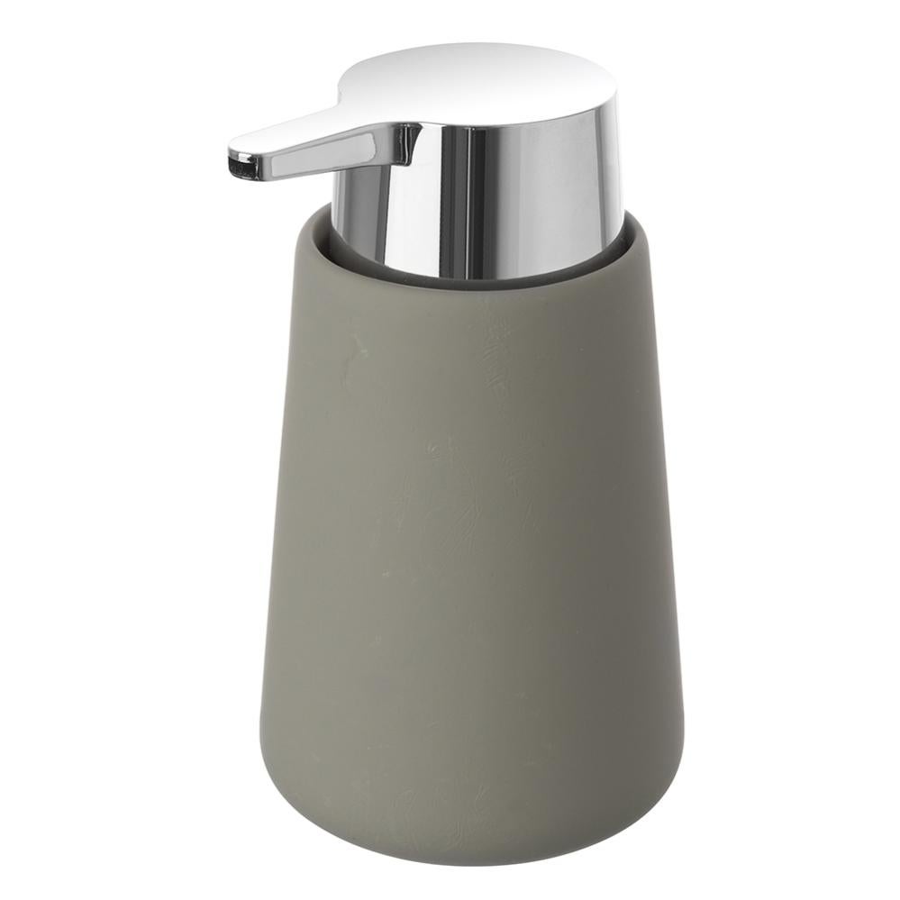 MSV Dispenser Sapone Poliresina Zen Grigio – Capacità 0,25 Litri, Dimensioni 13,5x8x18 Cm, Design Coordinato